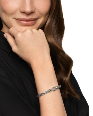 Cable Flex&reg; Buckle Bracelet in Sterling Silver with 14K Yellow Gold, 6mm