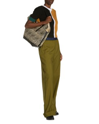 Cashmere Color Blocked Short Sleeve Sweater