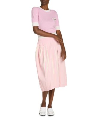 Wool Blend Short Sleeve Crewneck Sweater