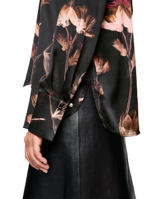 Turtleneck Blouse with Floral Print