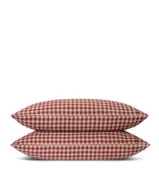 Gingham Linen Pillowcase Pair, Queen