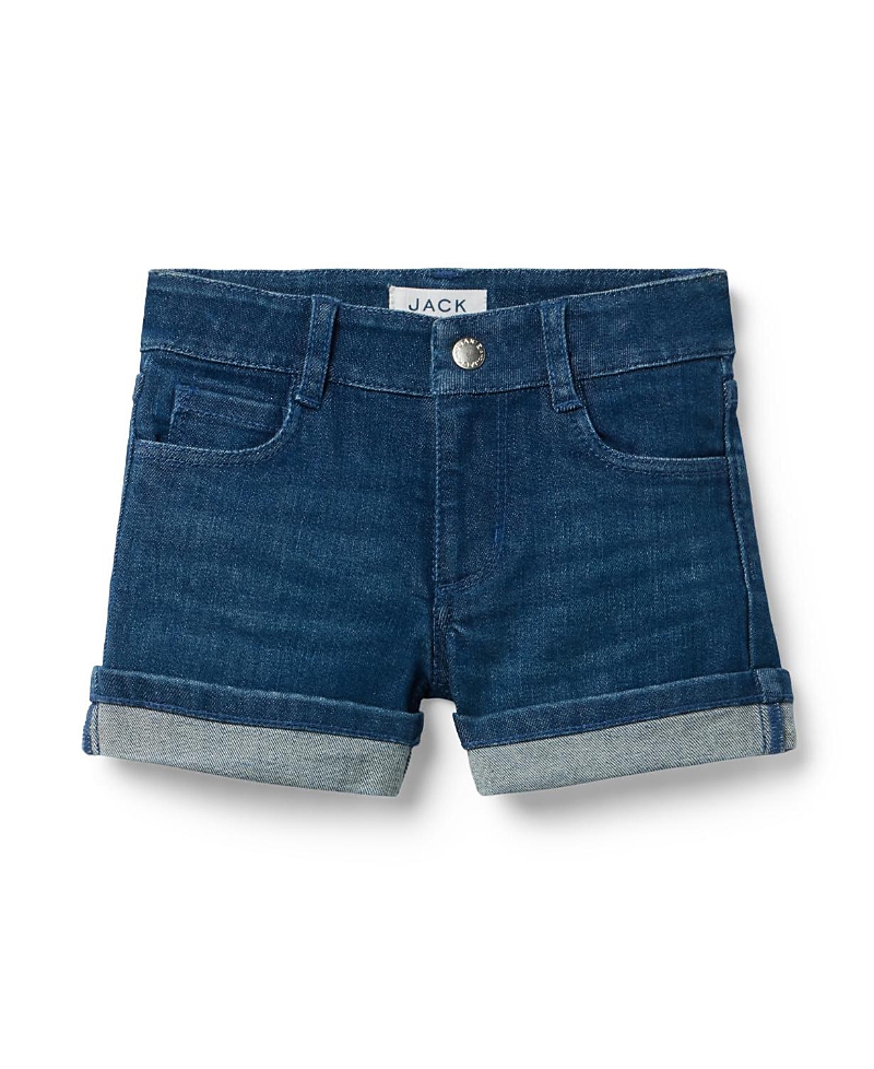 Janie and Jack Girls' Denim Cuffed Short In Medium Wash - Baby, Little Kid, Big Kid
