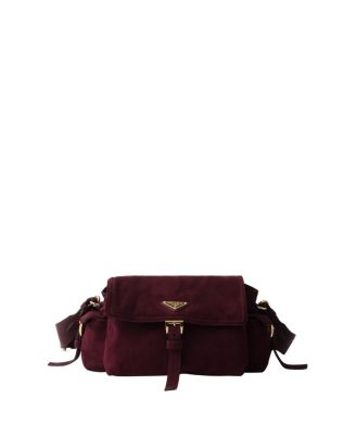 Explore Medium Suede Shoulder Bag With Flap