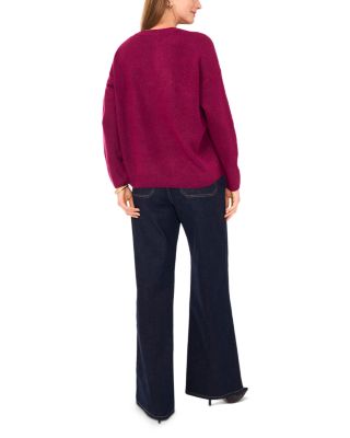 Drop Shoulder Henley Neck Sweater