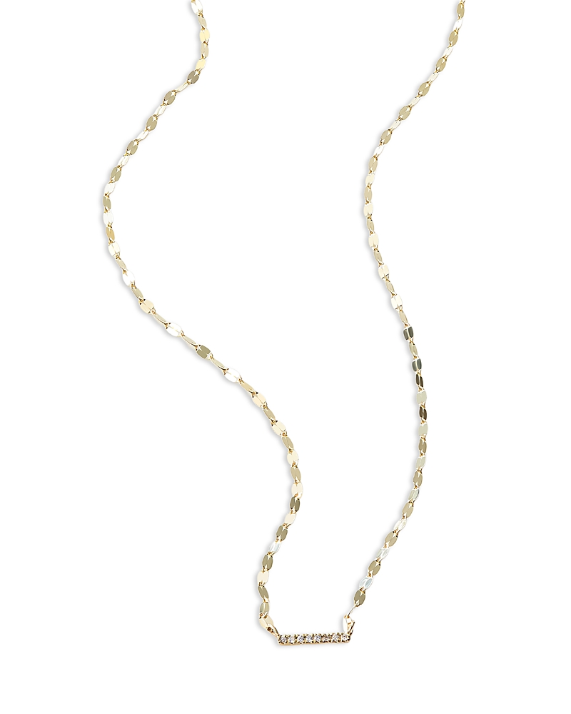 Lana Jewelry Diamond Mini Bar Pendant Necklace In 14k Yellow Or White Gold, 0.04 Tcw In Gold