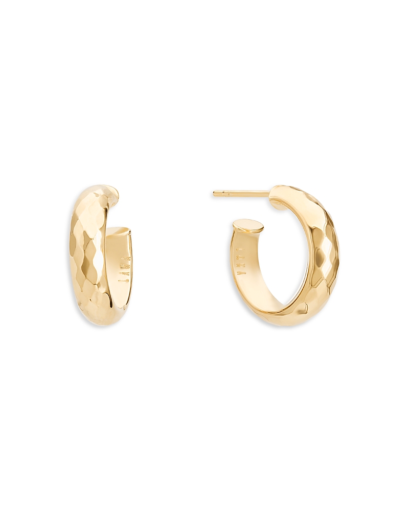 Lana Jewelry 14K Yellow Gold Faceted Disco Small Hoop Earrings