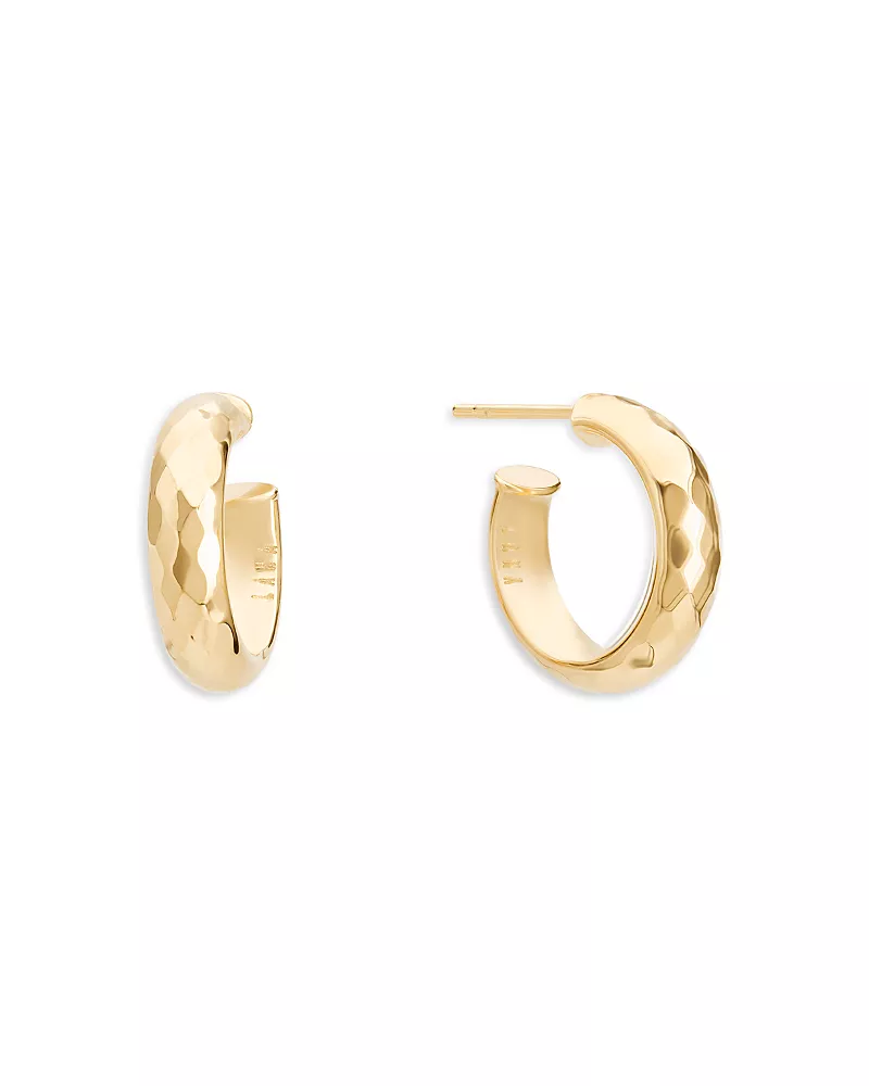 Lana Jewelry 14K Yellow Gold Faceted Disco Small Hoop Earrings