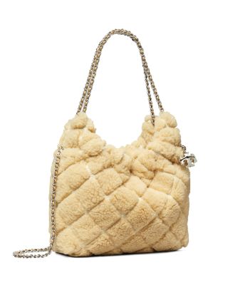 Mini Fleming Shearling Hobo Bag
