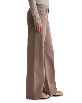 Adria Low Rise Wide Leg Jeans in Sulfur Taupe Gray