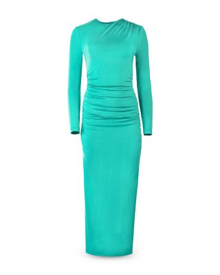 Draped Mock Neck Dress