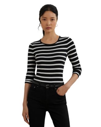 Ralph Lauren Cotton Long Sleeve Striped Tee | Bloomingdale's Women