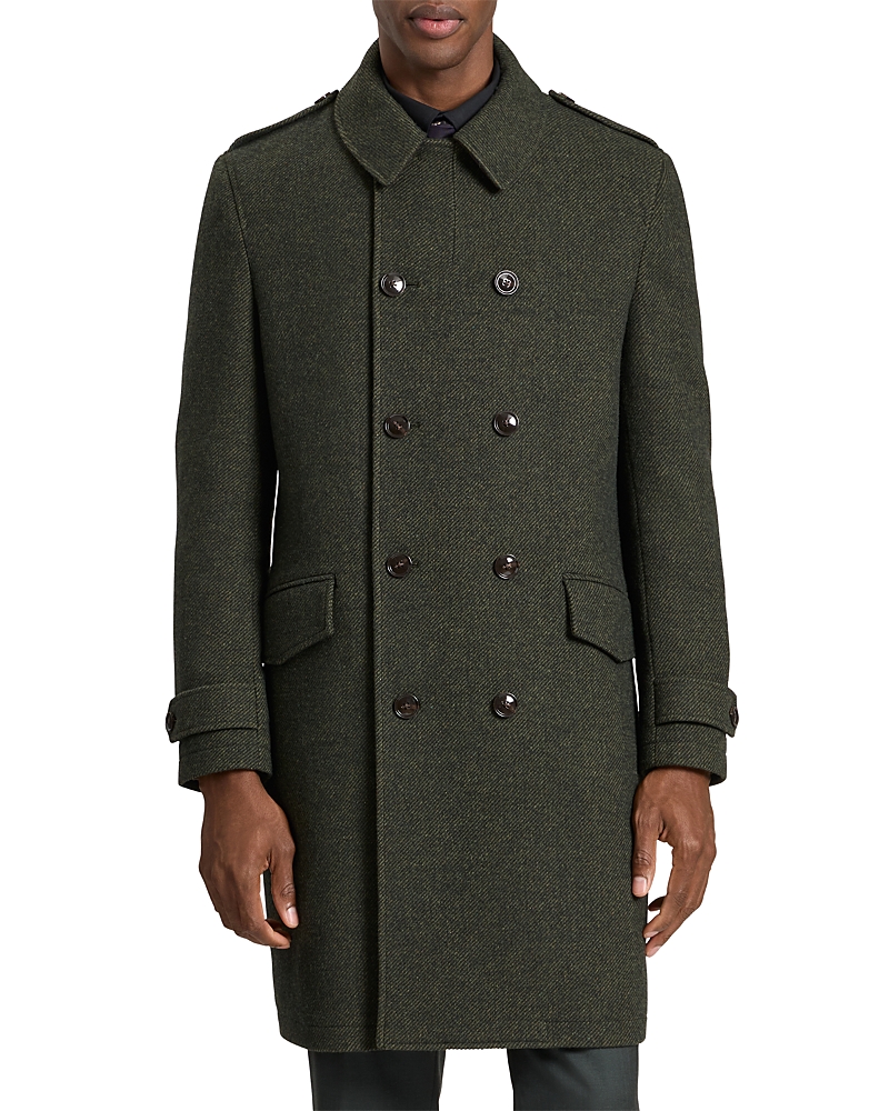 Ted Baker Windyhill Overcoat In Green