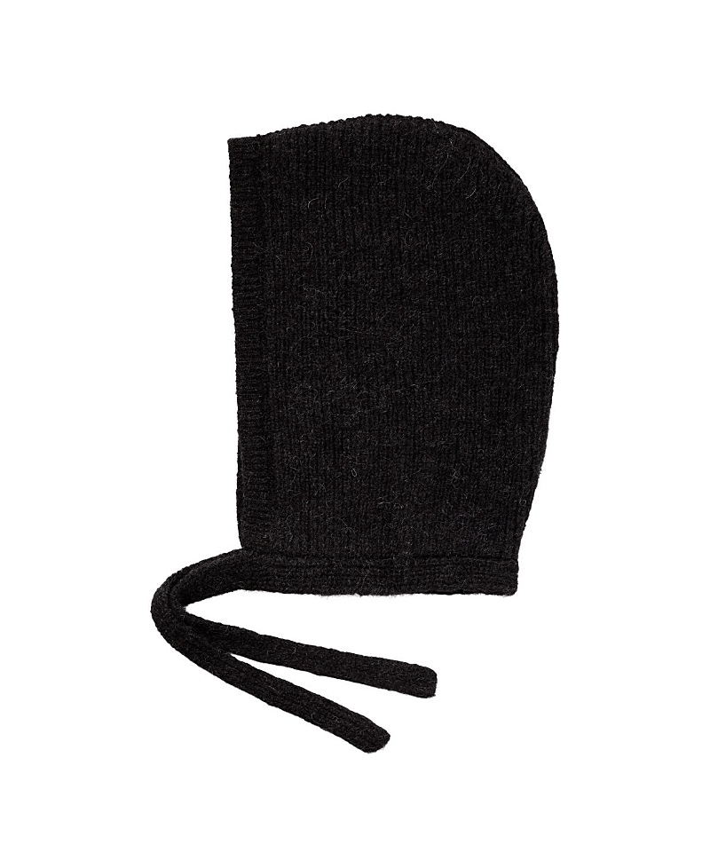 Hyer Goods Upcycled Alpaca Wool Small Tie Balaclava In Black
