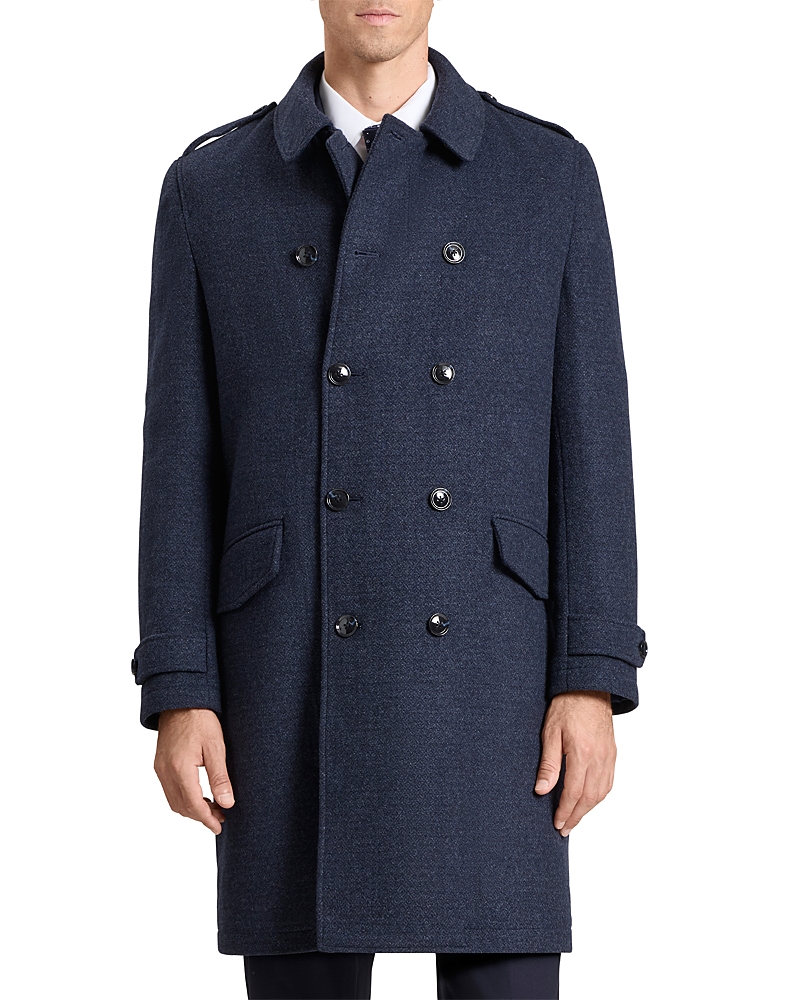 Ted Baker Windyhill Overcoat In Blue