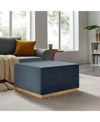  Tilden Large 28" Square Performance Velvet Upholstered Ottoman