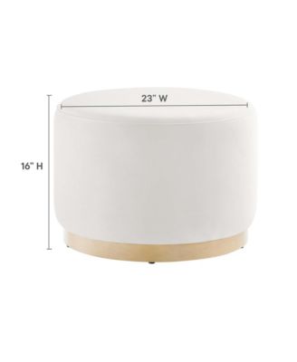 Tilden Large 23" Round Performance Velvet Upholstered Ottoman