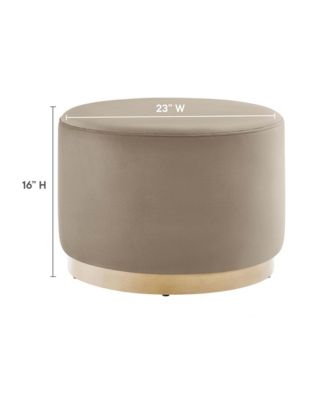 Tilden Large 23" Round Performance Velvet Upholstered Ottoman