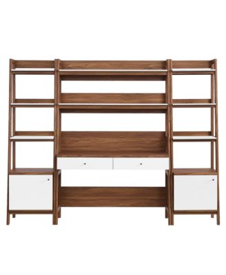 Bixby 3-Piece Wood Office Desk and Bookshelf