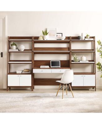 Bixby 3-Piece Wood Office Desk and Bookshelf