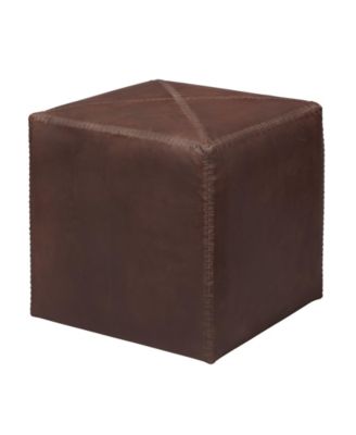 Tobacco Leather Ottoman