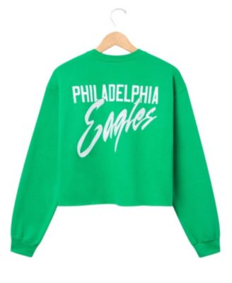  Women&#39;s NFL Philadelphia Eagles Bling Flea Market Crop Fleece