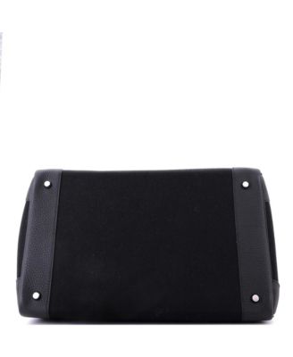 HAC 40 Handbag Toile and Black Togo with Palladium Hardware