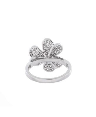  Frivole 1 Flower Ring 18K White Gold with Pave Diamonds
