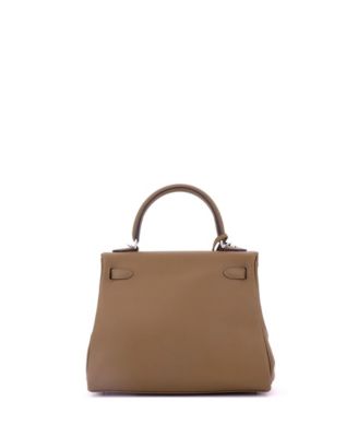 Kelly 25 Handbag Verso Swift with Palladium Hardware