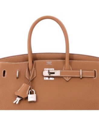 Birkin 30 Handbag Brown Togo with Palladium Hardware