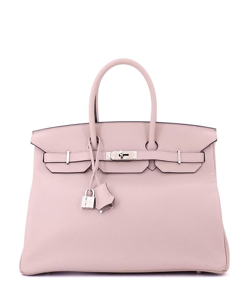 PRE-OWNED HERMES Pre-owned  Hermes Birkin 35 Handbag Purple Clemence With Palladium Hardware In Pink
