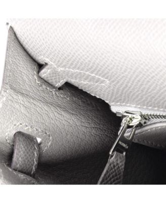 Kelly 25 Handbag Grey Epsom with Palladium Hardware