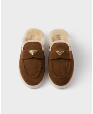Women's Suede And Shearling Slippers