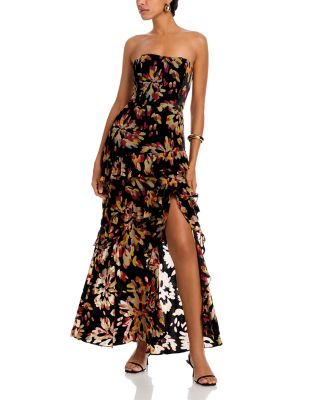 Raelynn Confetti Burnout Velvet Ruffle Dress