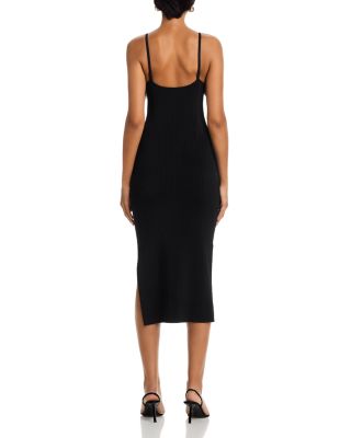 Robena Feather Embellished Ribbed Midi Dress