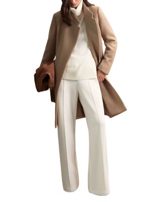 Wool Blend Mid Length Coat