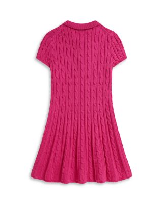 Girls' Cable Knit Cotton Polo Sweater Dress - Big Kid, Little Kid