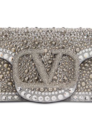 Small Locò VLogo Rhinestone Shoulder Bag