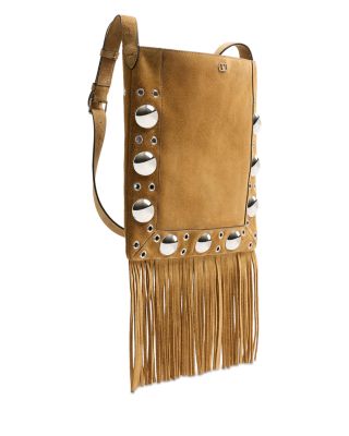 Nellc&ocirc;te VLogo Fringe Shoulder Tote Bag in Suede