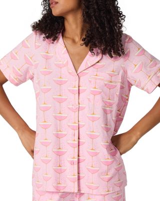 Printed Short Sleeve Shorts Pajama Set