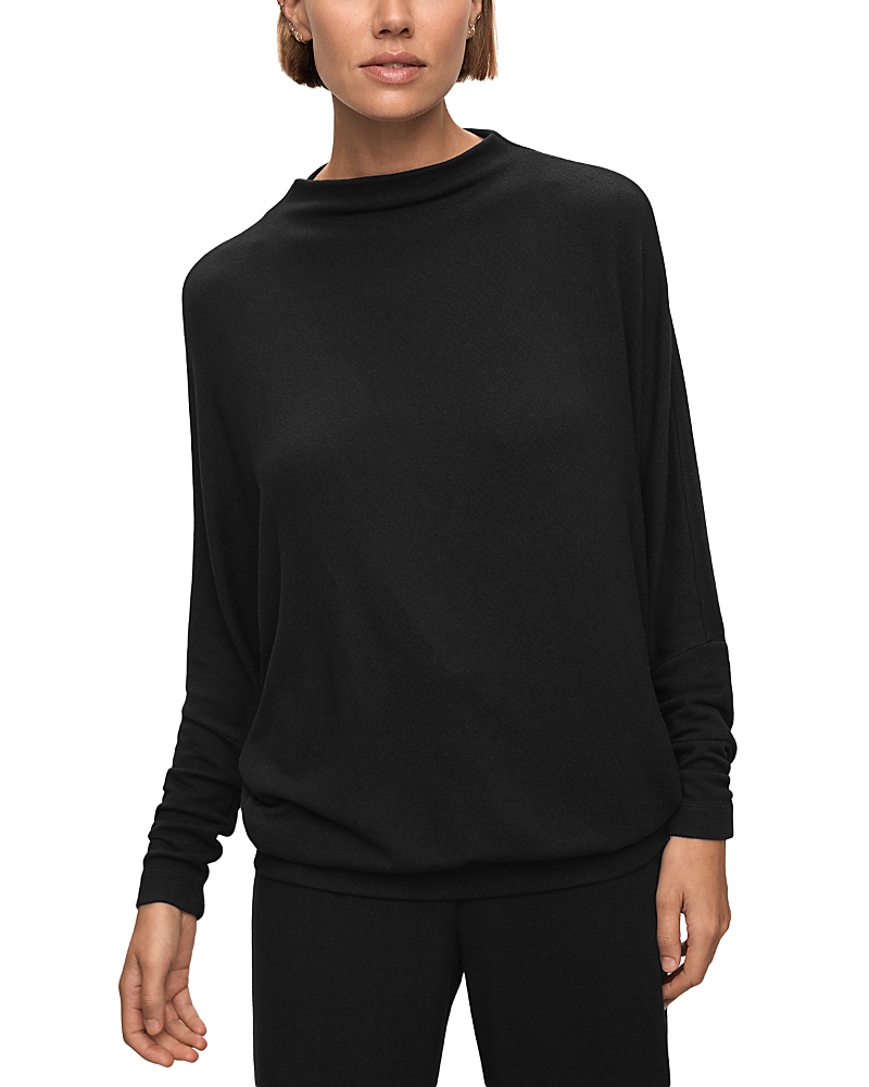 Eberjey Womens Black Cozy Time Mockneck Modal-jersey Top In Black