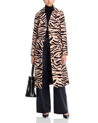 Karlie Zebra Velveteen Trench Coat