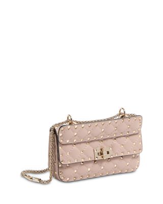 Small Rockstud Embellished Quilted Leather Shoulder Bag
