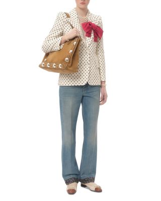 Nellc&amp;ocirc;te Medium Shopping Tote Bag in Suede