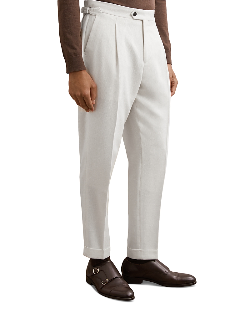 Reiss Flush Wool Blend Textured Side Adjuster Trousers · 38