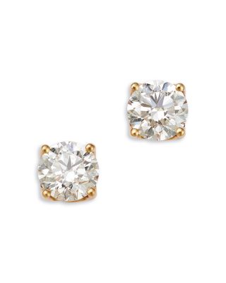 Certified Lab Grown Diamond Tulip Setting Stud Earrings in 18K Yellow Gold, 6.0 tcw