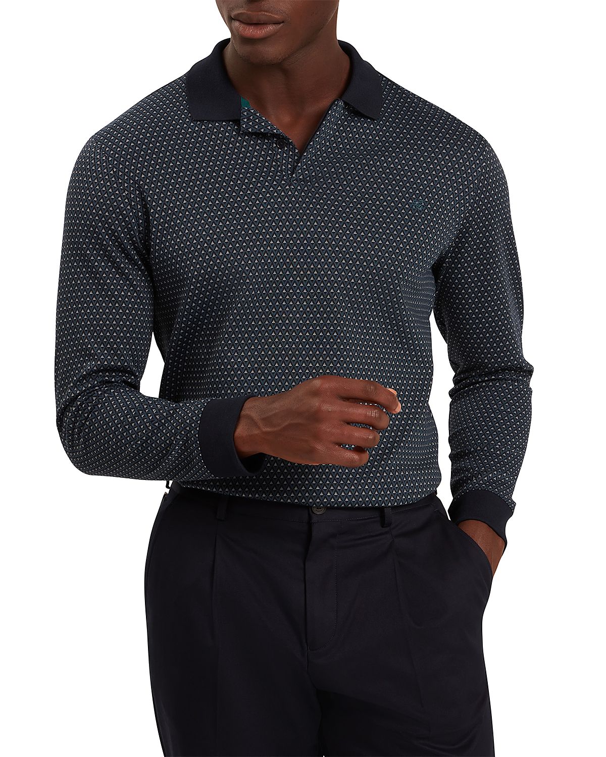 Ted Baker Durand Geo Jacquard Polo Shirt