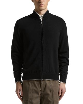 Wool and Cashmere Zip Front Sweater