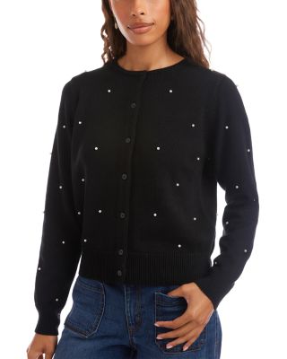 Faux Pearl Trim Cardigan