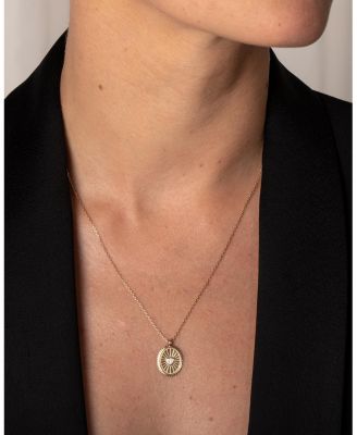 Inner Fire Medallion in 14K Yellow Gold, 0.11ctw Trillion Lab Grown Diamond, 16-18"