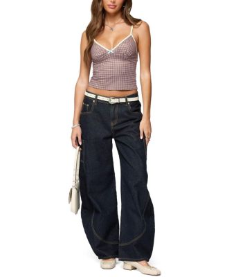 Bettie Contrast Gingham Tank Top